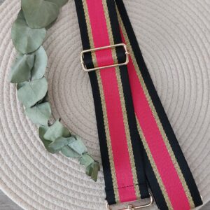 Schouderband | Zwart / Roze | Goud
