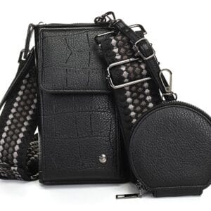 Portemonnee -/ Telefoontasje - Zwart - Malaga