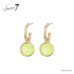 Oorstekers glaskraal geel